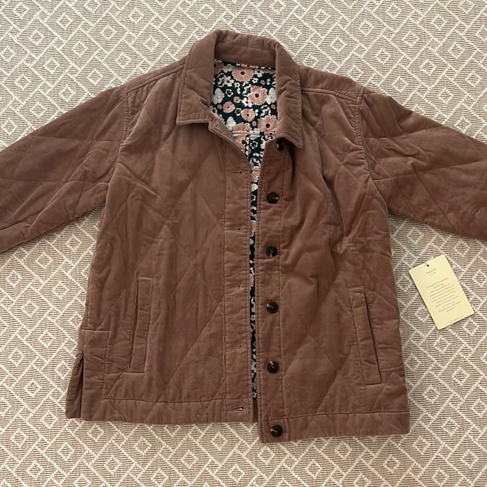 Trovata Betty Fawn Jacket - Brown and MultiColor Floral. Size Small.